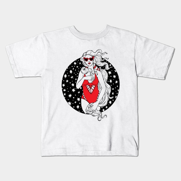 Modern Day Venus Virgo Kids T-Shirt by jennyalamode